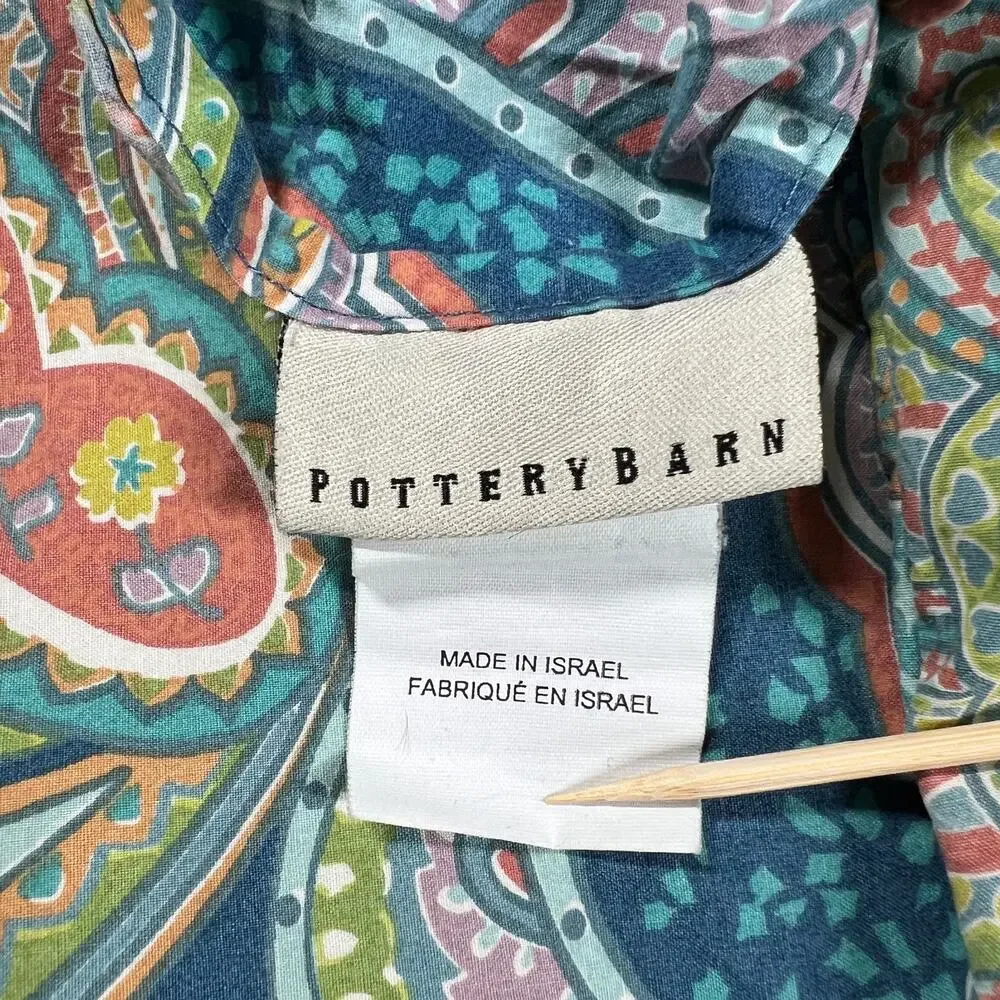 Pottery Barn Ana Paisley Duvet Cover Ocean Blue Full/Queen 2 Standard Shams Set